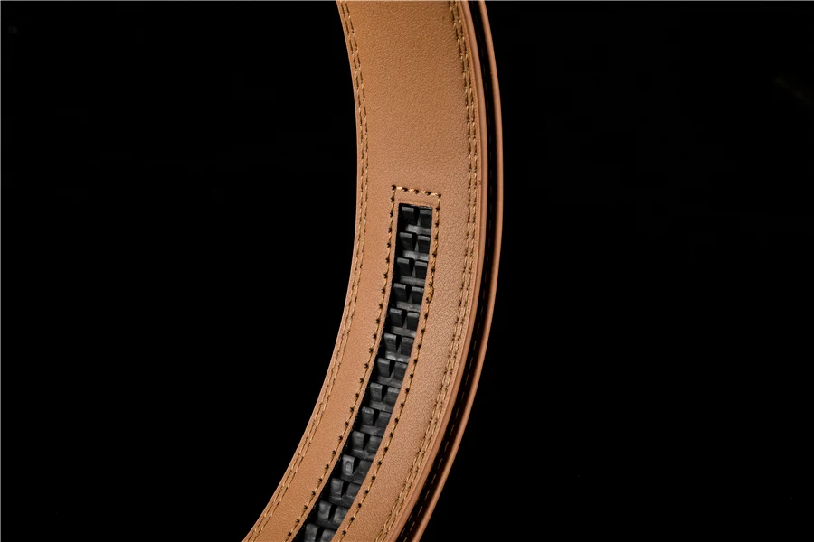 Plyesxale Genuine Leather Belt Men High Quality Ratchet Dress Belt With Automatic Buckle Blue Red Light Brown Mens Belts B36