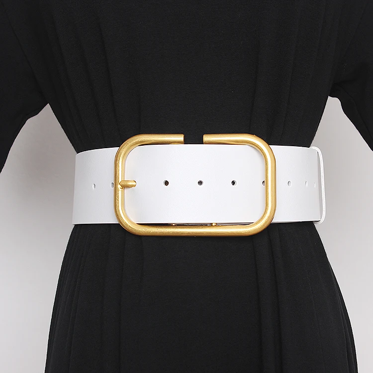2025 Women's Genuine Leather Retro Copper Pin Buckle Wide Waist Seal Dress Decoration Corset Belts for Women Ladies Waist Belt