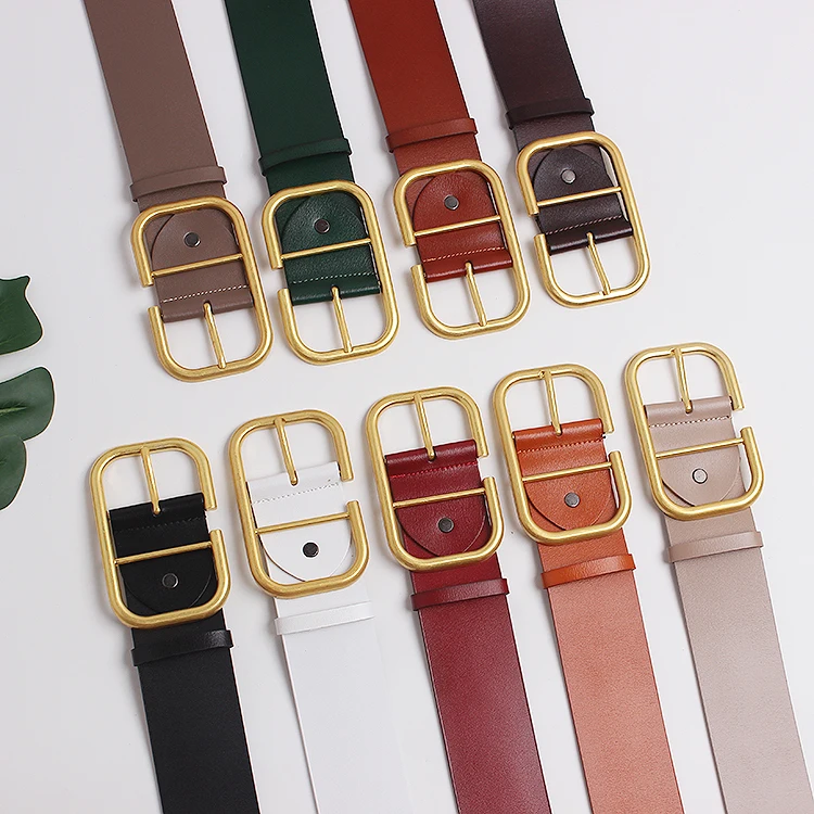 2025 Women's Genuine Leather Retro Copper Pin Buckle Wide Waist Seal Dress Decoration Corset Belts for Women Ladies Waist Belt