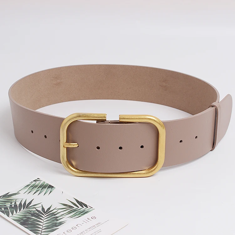 2025 Women's Genuine Leather Retro Copper Pin Buckle Wide Waist Seal Dress Decoration Corset Belts for Women Ladies Waist Belt