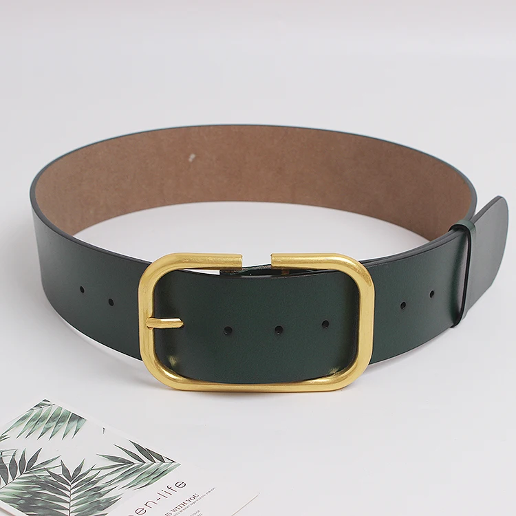 2025 Women's Genuine Leather Retro Copper Pin Buckle Wide Waist Seal Dress Decoration Corset Belts for Women Ladies Waist Belt