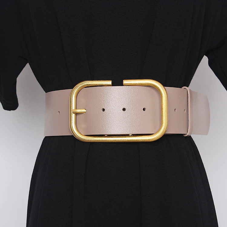 2025 Women's Genuine Leather Retro Copper Pin Buckle Wide Waist Seal Dress Decoration Corset Belts for Women Ladies Waist Belt
