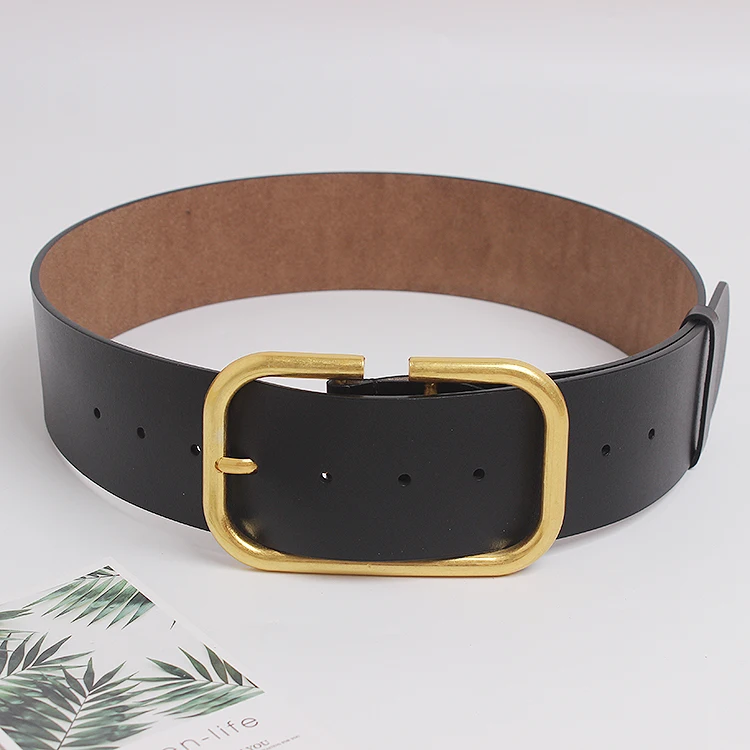 2025 Women's Genuine Leather Retro Copper Pin Buckle Wide Waist Seal Dress Decoration Corset Belts for Women Ladies Waist Belt