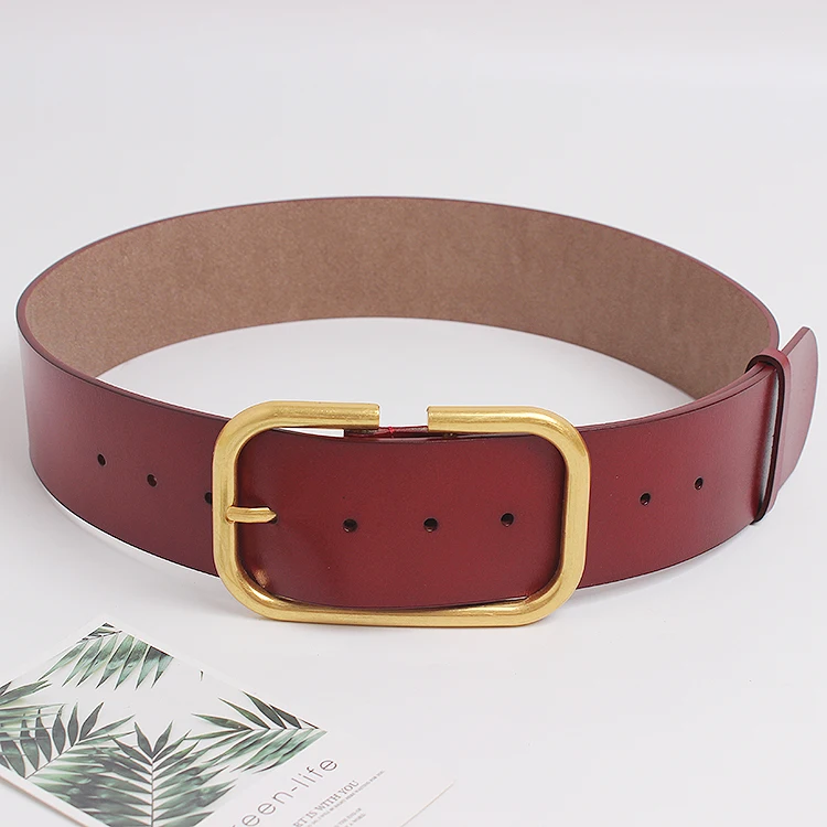 2025 Women's Genuine Leather Retro Copper Pin Buckle Wide Waist Seal Dress Decoration Corset Belts for Women Ladies Waist Belt