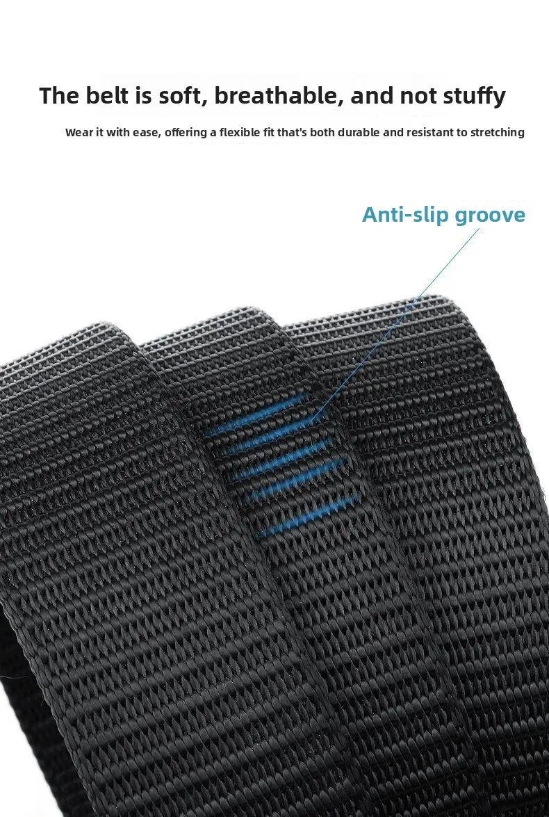 Men's Tactical Belt Automatic Metal Buckle Casual Nylon Belt Black Woven Canvas Breathable Fashion Outdoor Sport Jeans Strap