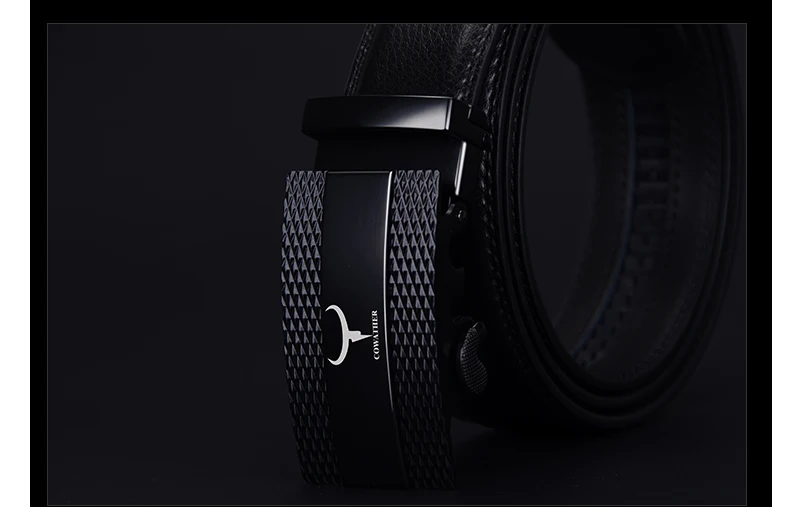 COWATHER 100% cow genuine leather belts for men 2021 top quality automatic alloy buckle male strap casual design original brand