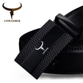 COWATHER 100% cow genuine leather belts for men 2021 top quality automatic alloy buckle male strap casual design original brand