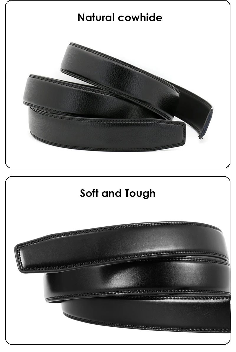 VATLTY Official Genuine Men's Leather Belt Hard Alloy Automatic Buckle Belt Male 30mm Natural Cowhide Non-porous Thin Belt