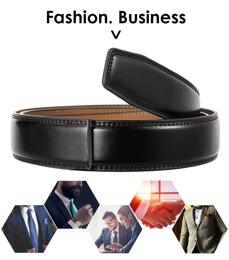 VATLTY Official Genuine Men's Leather Belt Hard Alloy Automatic Buckle Belt Male 30mm Natural Cowhide Non-porous Thin Belt