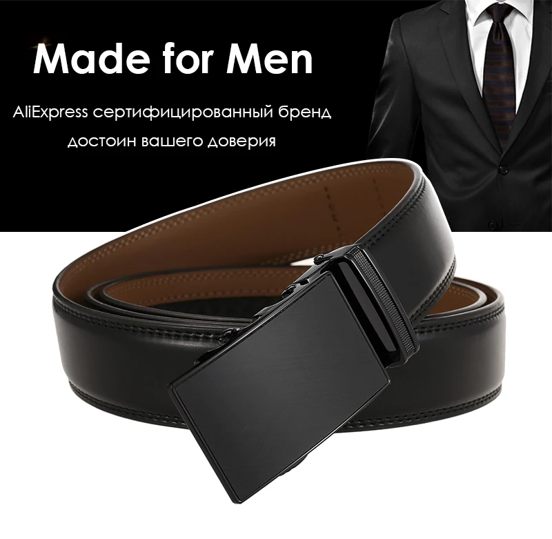 VATLTY Official Genuine Men's Leather Belt Hard Alloy Automatic Buckle Belt Male 30mm Natural Cowhide Non-porous Thin Belt