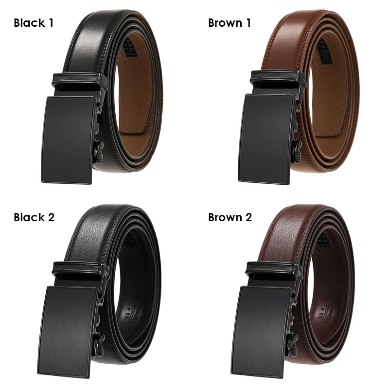 VATLTY Official Genuine Men's Leather Belt Hard Alloy Automatic Buckle Belt Male 30mm Natural Cowhide Non-porous Thin Belt