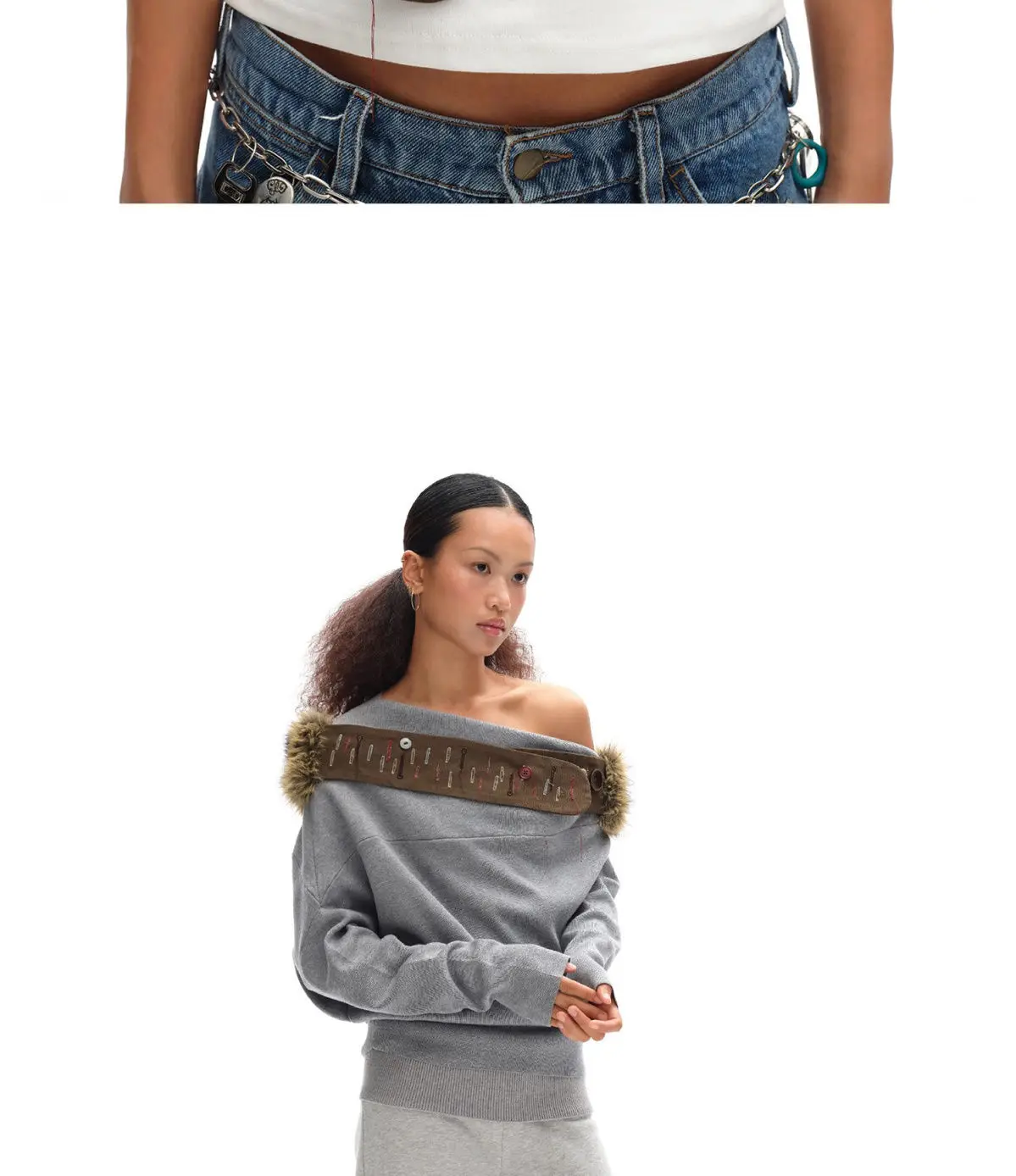 Vintage Brown Fur Belt Y2K Hook Furry Fur Belt Cowgirl Gothic Punk Sexy Belts Hip Hop Waistband Jeans Pants Decor