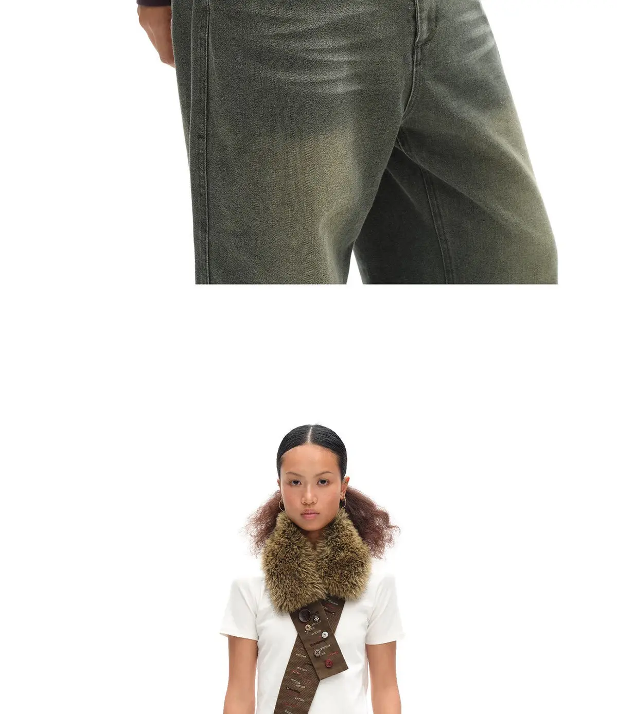 Vintage Brown Fur Belt Y2K Hook Furry Fur Belt Cowgirl Gothic Punk Sexy Belts Hip Hop Waistband Jeans Pants Decor