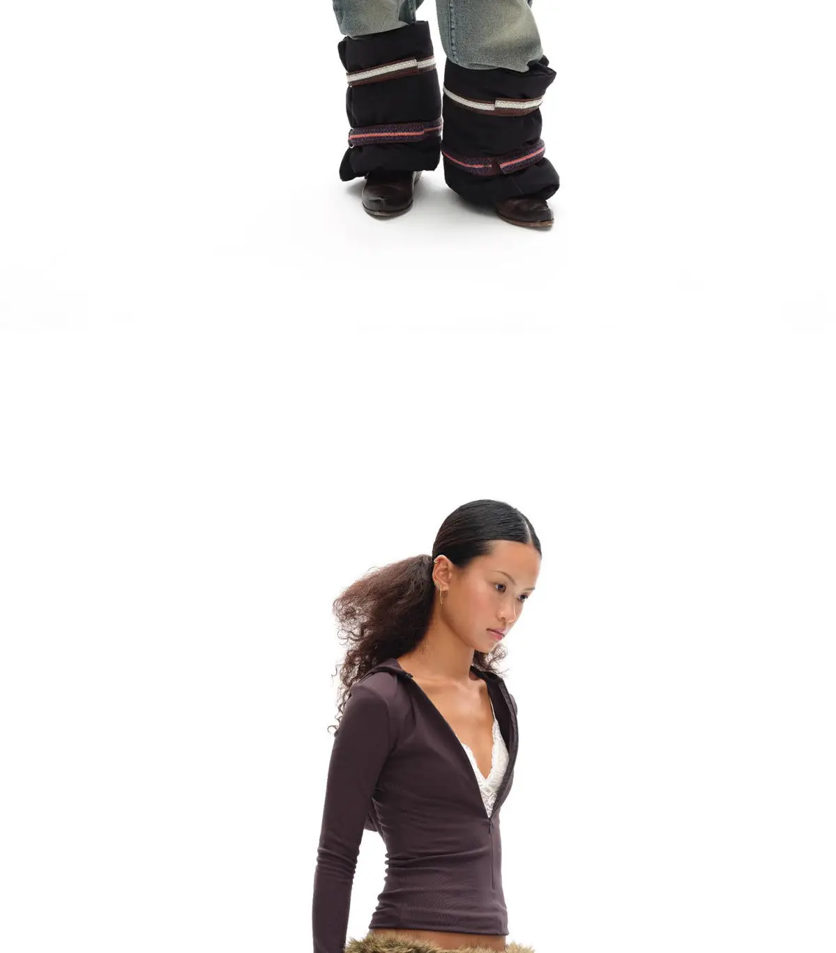 Vintage Brown Fur Belt Y2K Hook Furry Fur Belt Cowgirl Gothic Punk Sexy Belts Hip Hop Waistband Jeans Pants Decor