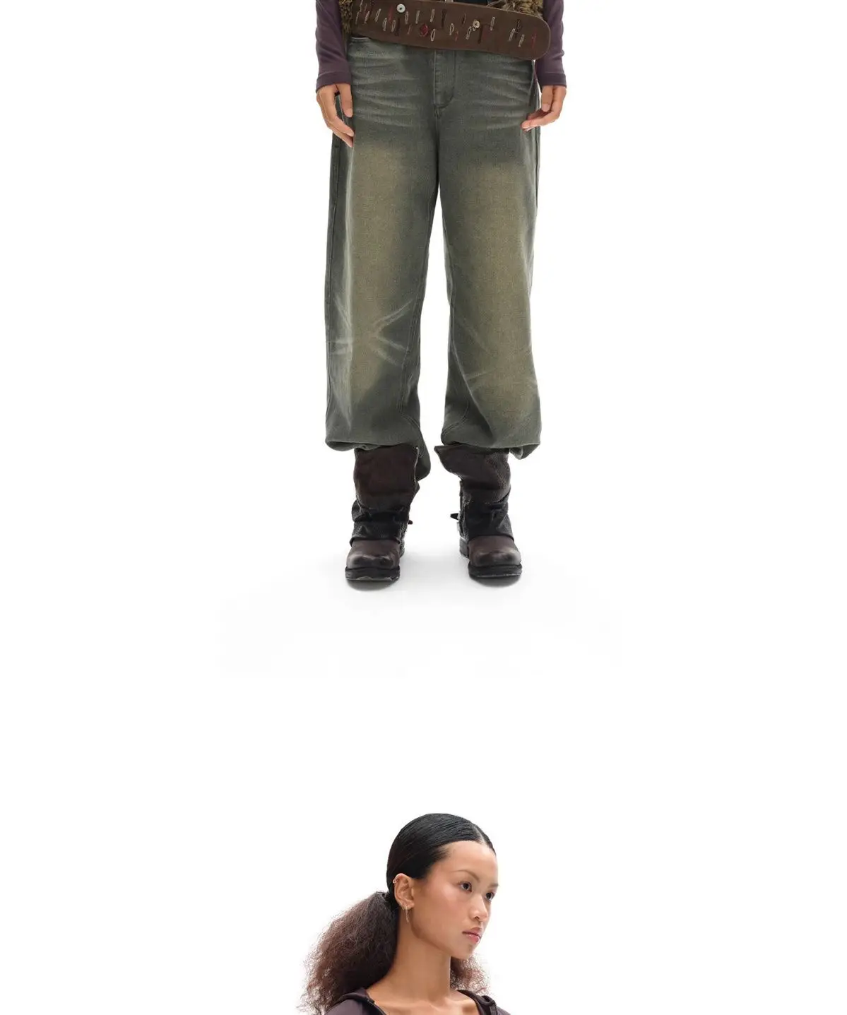 Vintage Brown Fur Belt Y2K Hook Furry Fur Belt Cowgirl Gothic Punk Sexy Belts Hip Hop Waistband Jeans Pants Decor