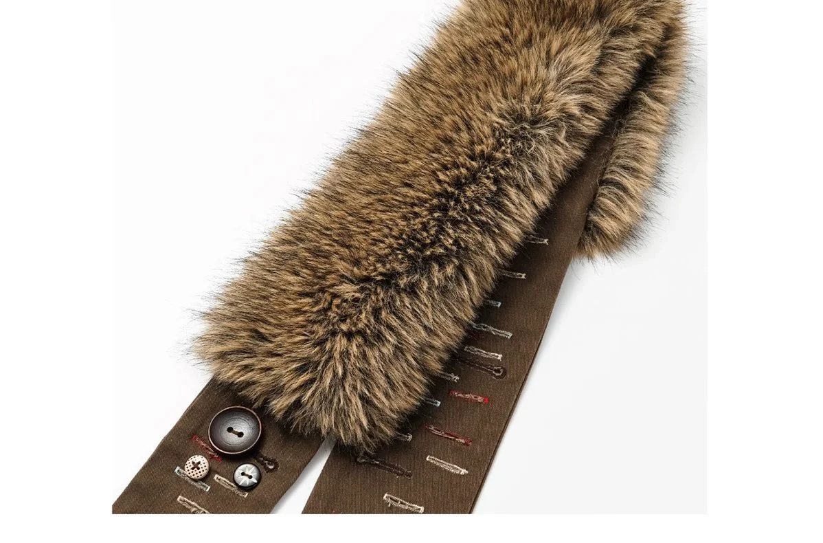 Vintage Brown Fur Belt Y2K Hook Furry Fur Belt Cowgirl Gothic Punk Sexy Belts Hip Hop Waistband Jeans Pants Decor