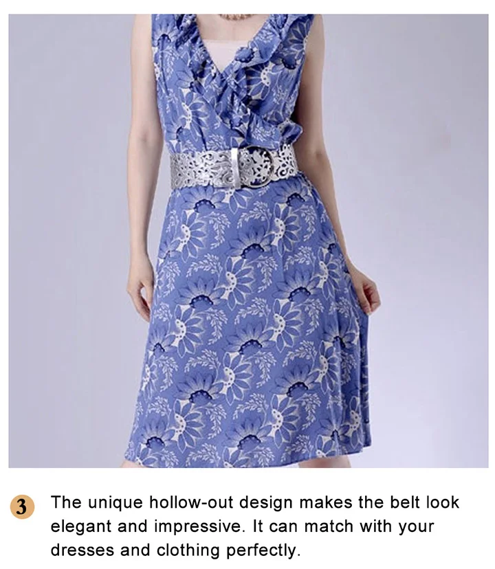 Maikun Hollow Retro Belts for Women All-match Decorative Women Belt Fashion Ladies Dress Belts Metal Pin Buckle