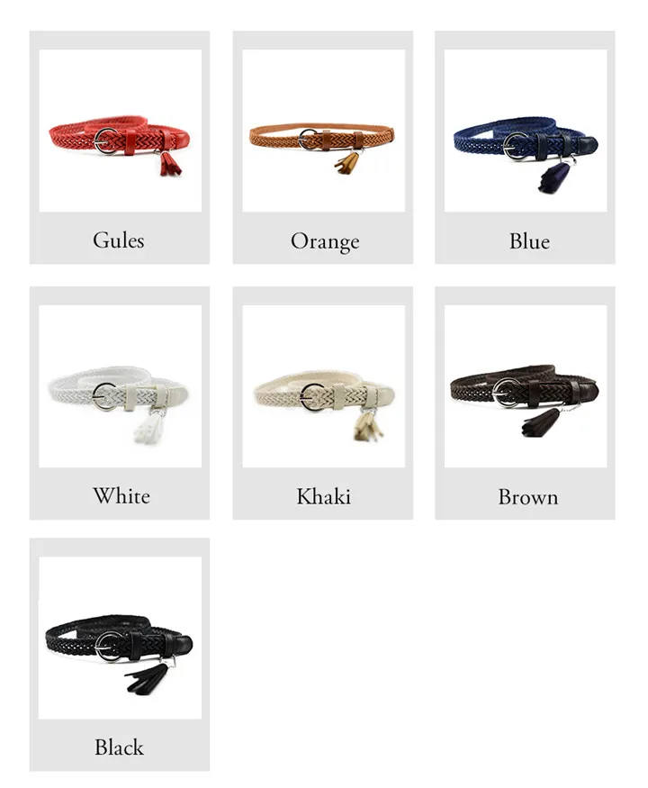 Maikun Thin Belts for Women High Quality PU Leather Lady Belt Exquisite Braided Tassel Female Belt for Dress Jeans