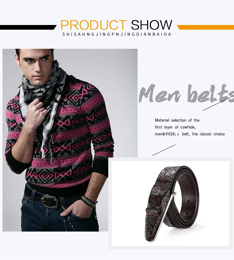 Men Luxury Belts Snake Buckle Crocodile Patter Genuine Leather Belts for Men High Quality Vintage Brand Jeans Strap ZD2110