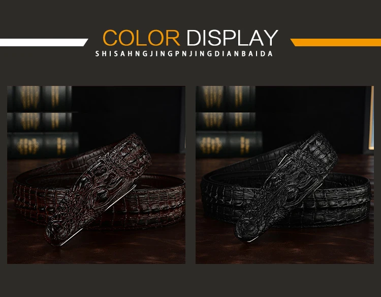 Men Luxury Belts Snake Buckle Crocodile Patter Genuine Leather Belts for Men High Quality Vintage Brand Jeans Strap ZD2110