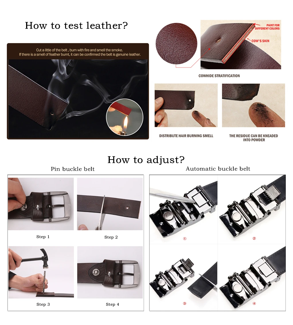 Men Belt for Men Cowskin Genuine Leather Personality Men Belt Buckle Quality Male Brown Strap Vintage Jeans N71223