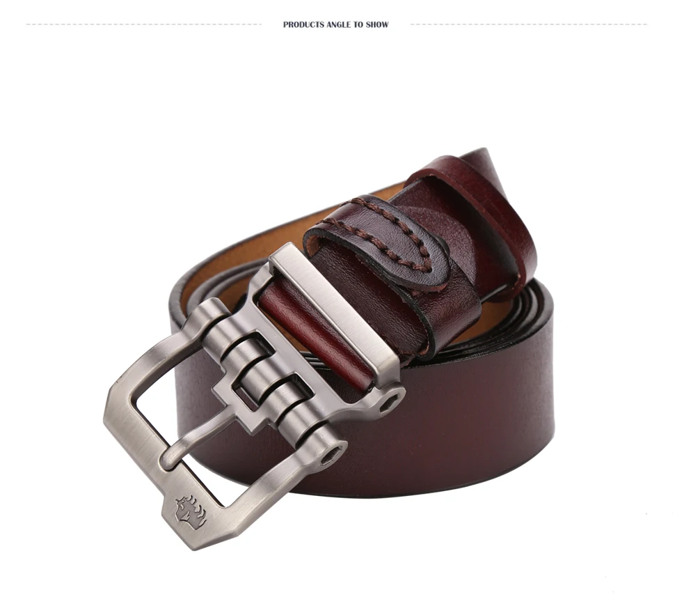 Men Belt for Men Cowskin Genuine Leather Personality Men Belt Buckle Quality Male Brown Strap Vintage Jeans N71223