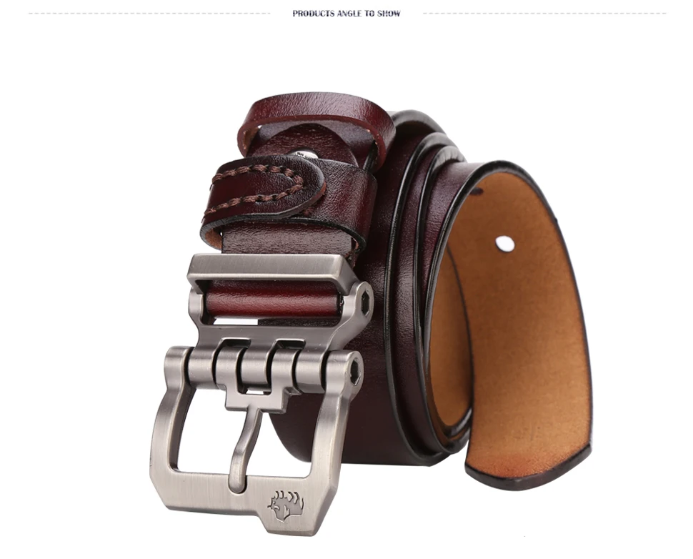 Men Belt for Men Cowskin Genuine Leather Personality Men Belt Buckle Quality Male Brown Strap Vintage Jeans N71223