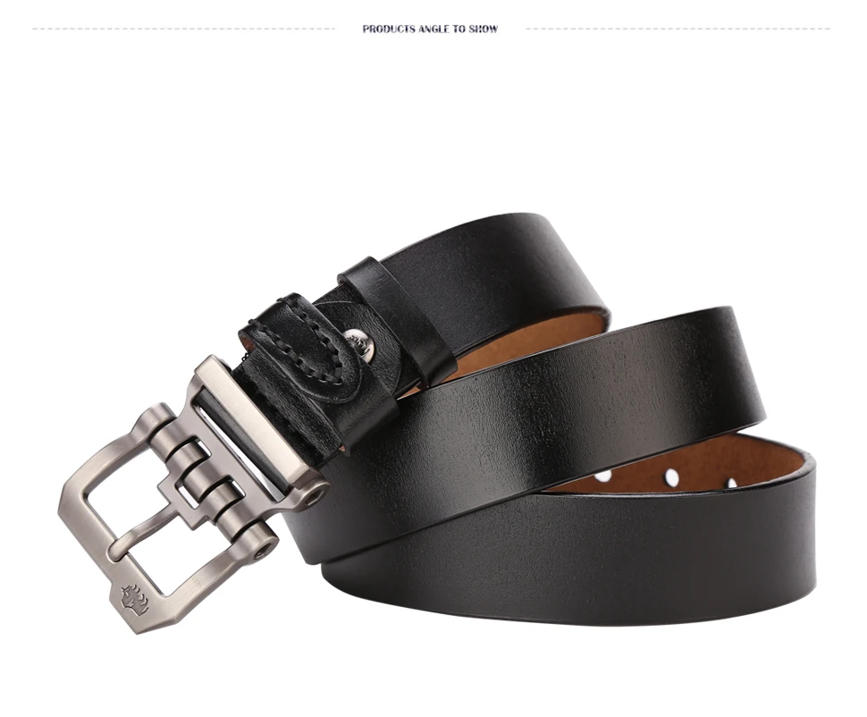 Men Belt for Men Cowskin Genuine Leather Personality Men Belt Buckle Quality Male Brown Strap Vintage Jeans N71223