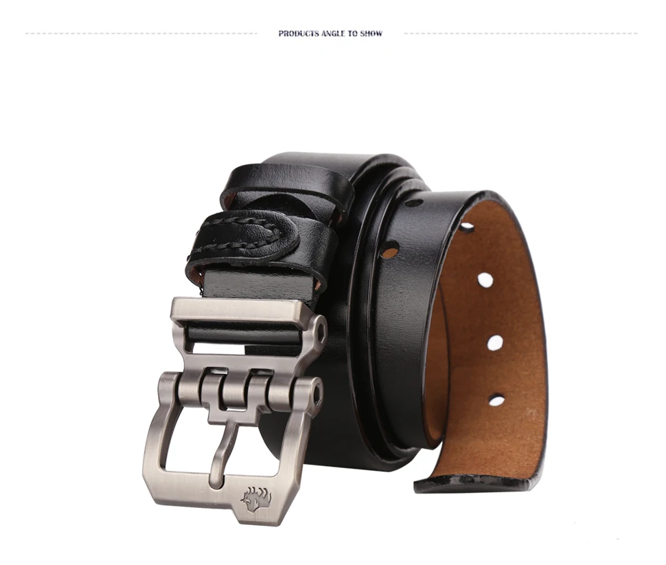 Men Belt for Men Cowskin Genuine Leather Personality Men Belt Buckle Quality Male Brown Strap Vintage Jeans N71223
