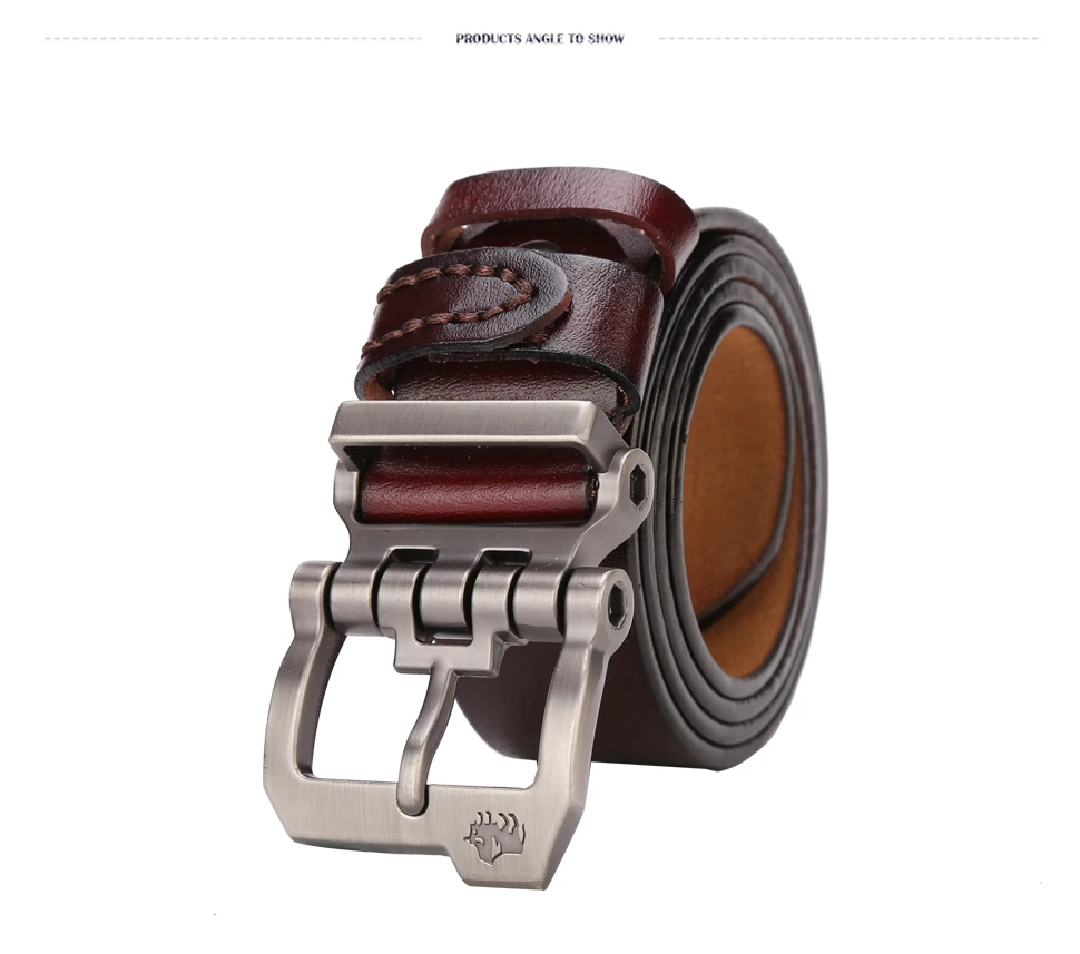 Men Belt for Men Cowskin Genuine Leather Personality Men Belt Buckle Quality Male Brown Strap Vintage Jeans N71223