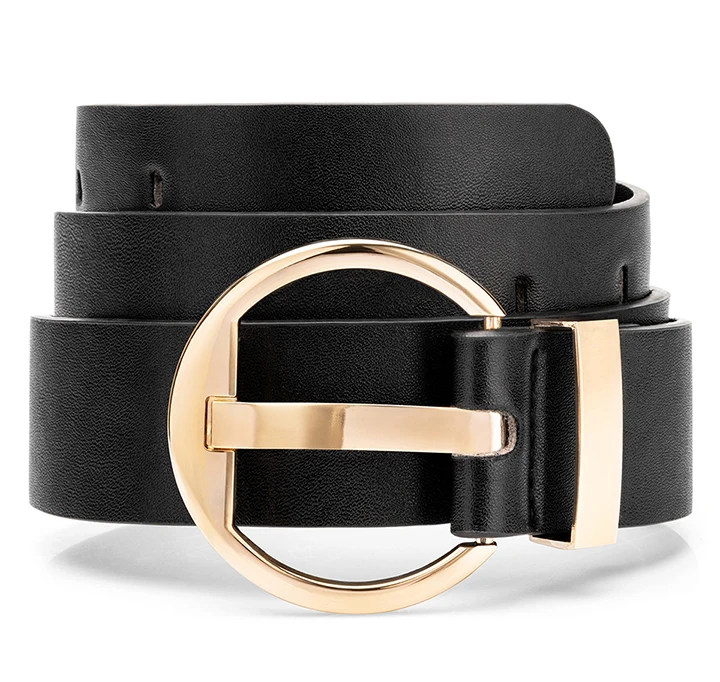 Maikun Women's Pin Buckle Wide Belt Thick Faux Leather Belt Jeans Female Popular Present