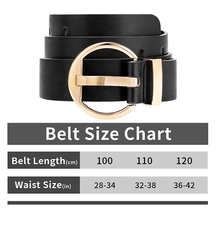 Maikun Women's Pin Buckle Wide Belt Thick Faux Leather Belt Jeans Female Popular Present