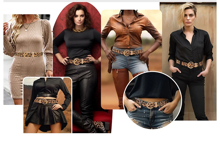 Maikun Women's Pin Buckle Wide Belt Thick Faux Leather Belt Jeans Female Popular Present