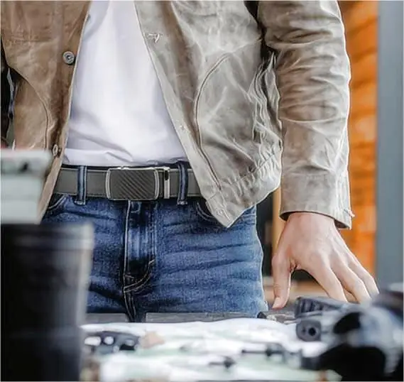 Men's Belt,Ratchet Belt Dress with Premium Leather,Slide Belt with Easier Adjustable Automatic Buckle