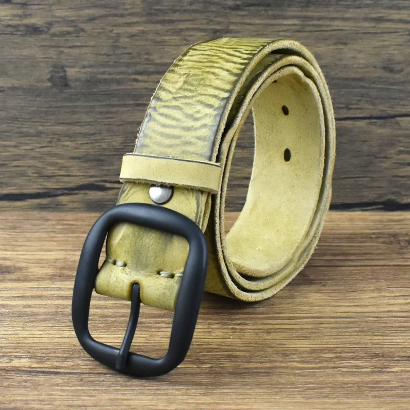1Pc Deepeel 3.8*110-125cm Fashion Men's Cowhide Belt Genuine Leather Waistband Pin Buckle Girdle Male Pant Jeans Designer Belts