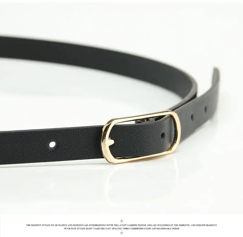 1.4x105cm Retro Pin Buckle Thin Belt for Women Girls Simple PU Leather Waistband Ladies Jeans Dress Accessories