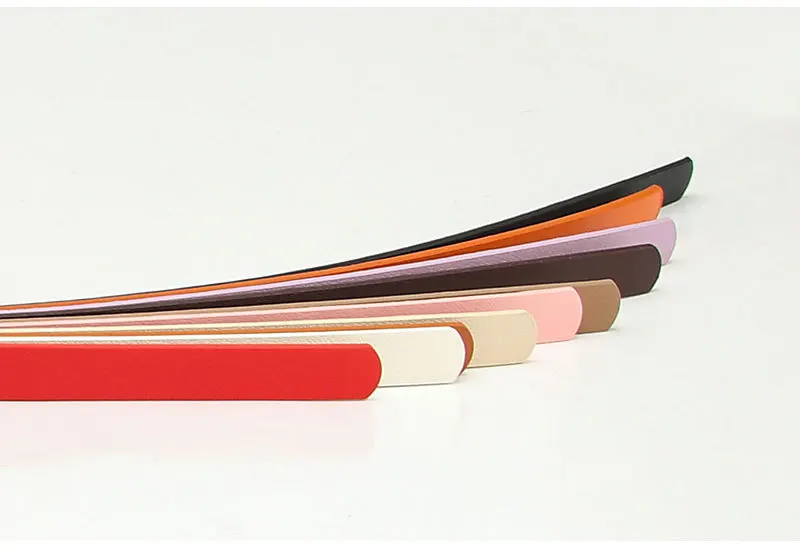 1.4x105cm Retro Pin Buckle Thin Belt for Women Girls Simple PU Leather Waistband Ladies Jeans Dress Accessories
