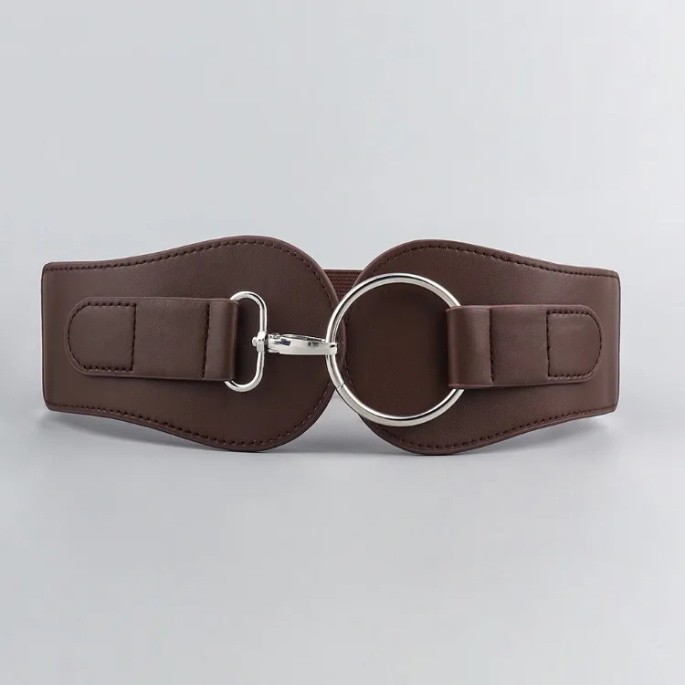 Luxury Ladies Wide Belt Elastic Vintage Buckle Leather Wide Fashion Wild Pin Buckle Women's Belt Waist Seal Belt