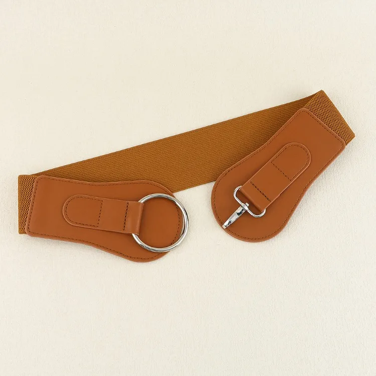 Luxury Ladies Wide Belt Elastic Vintage Buckle Leather Wide Fashion Wild Pin Buckle Women's Belt Waist Seal Belt