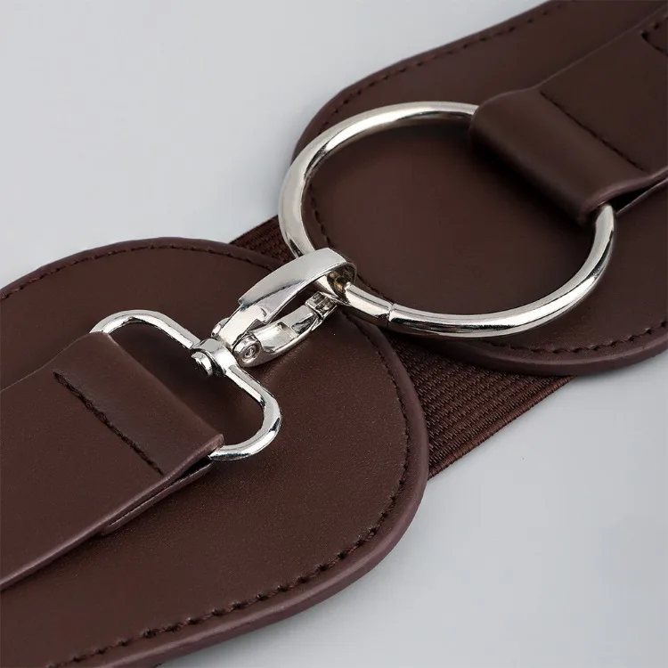 Luxury Ladies Wide Belt Elastic Vintage Buckle Leather Wide Fashion Wild Pin Buckle Women's Belt Waist Seal Belt