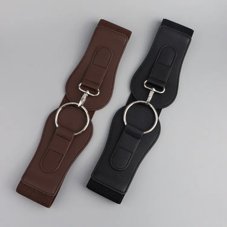 Luxury Ladies Wide Belt Elastic Vintage Buckle Leather Wide Fashion Wild Pin Buckle Women's Belt Waist Seal Belt
