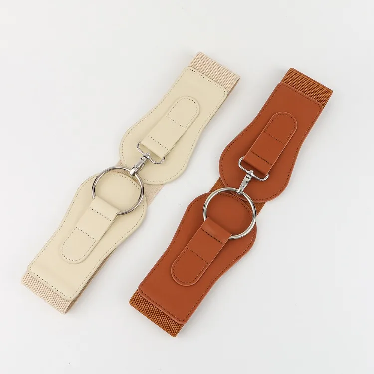 Luxury Ladies Wide Belt Elastic Vintage Buckle Leather Wide Fashion Wild Pin Buckle Women's Belt Waist Seal Belt