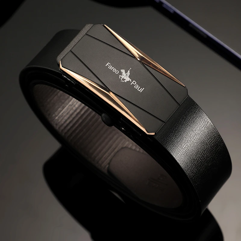 Fashionable men's High-Quality leather Belt with Automatic Buckle, Suitable for Young and Middle-Aged Gentlemen