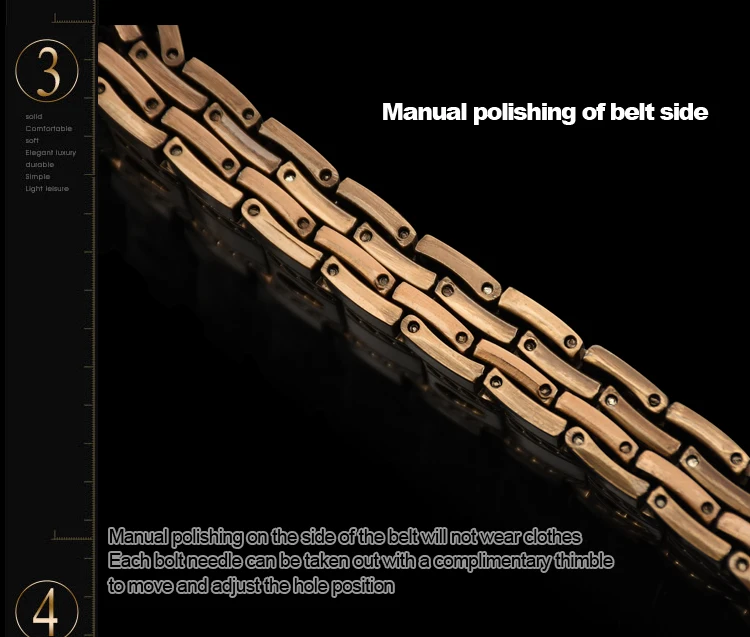 Men's belt Stainless steel Belt Retro Dragon metal Belt Gold Color Charm Belt Hip Hop Punk Strap self-defense luxury Belt male