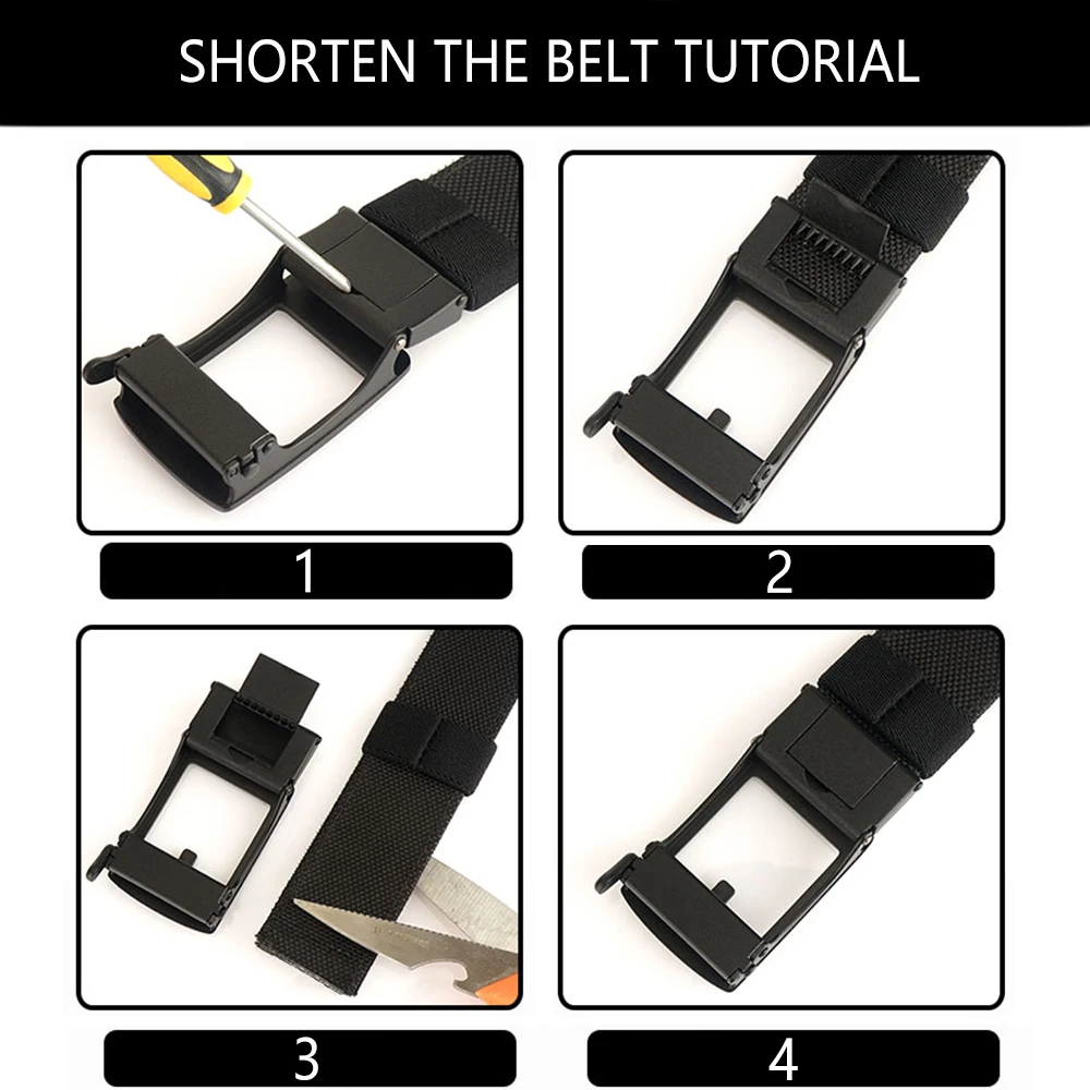1.5" Tactical Belt Metal Buckle Adjustable Sturdy Ratchet Nylon Belts IPSC USPSA IDPA Belt Rigid Heavy Duty Gea