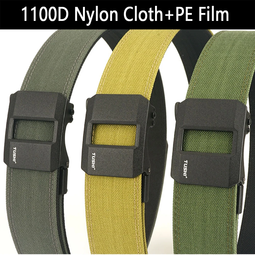 1.5" Tactical Belt Metal Buckle Adjustable Sturdy Ratchet Nylon Belts IPSC USPSA IDPA Belt Rigid Heavy Duty Gea