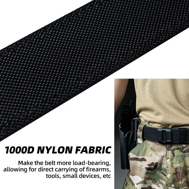 1.5" Tactical Belt Metal Buckle Adjustable Sturdy Ratchet Nylon Belts IPSC USPSA IDPA Belt Rigid Heavy Duty Gea