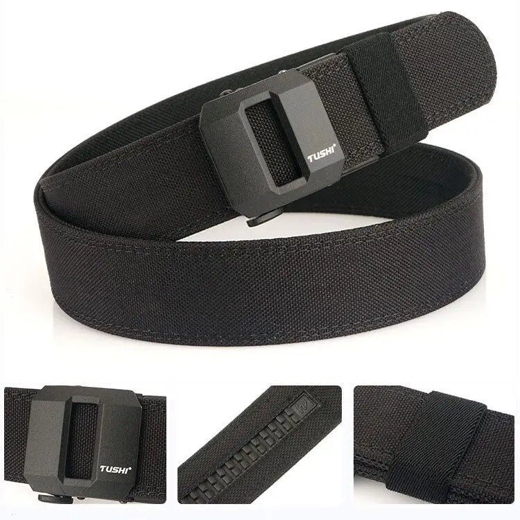 1.5" Tactical Belt Metal Buckle Adjustable Sturdy Ratchet Nylon Belts IPSC USPSA IDPA Belt Rigid Heavy Duty Gea