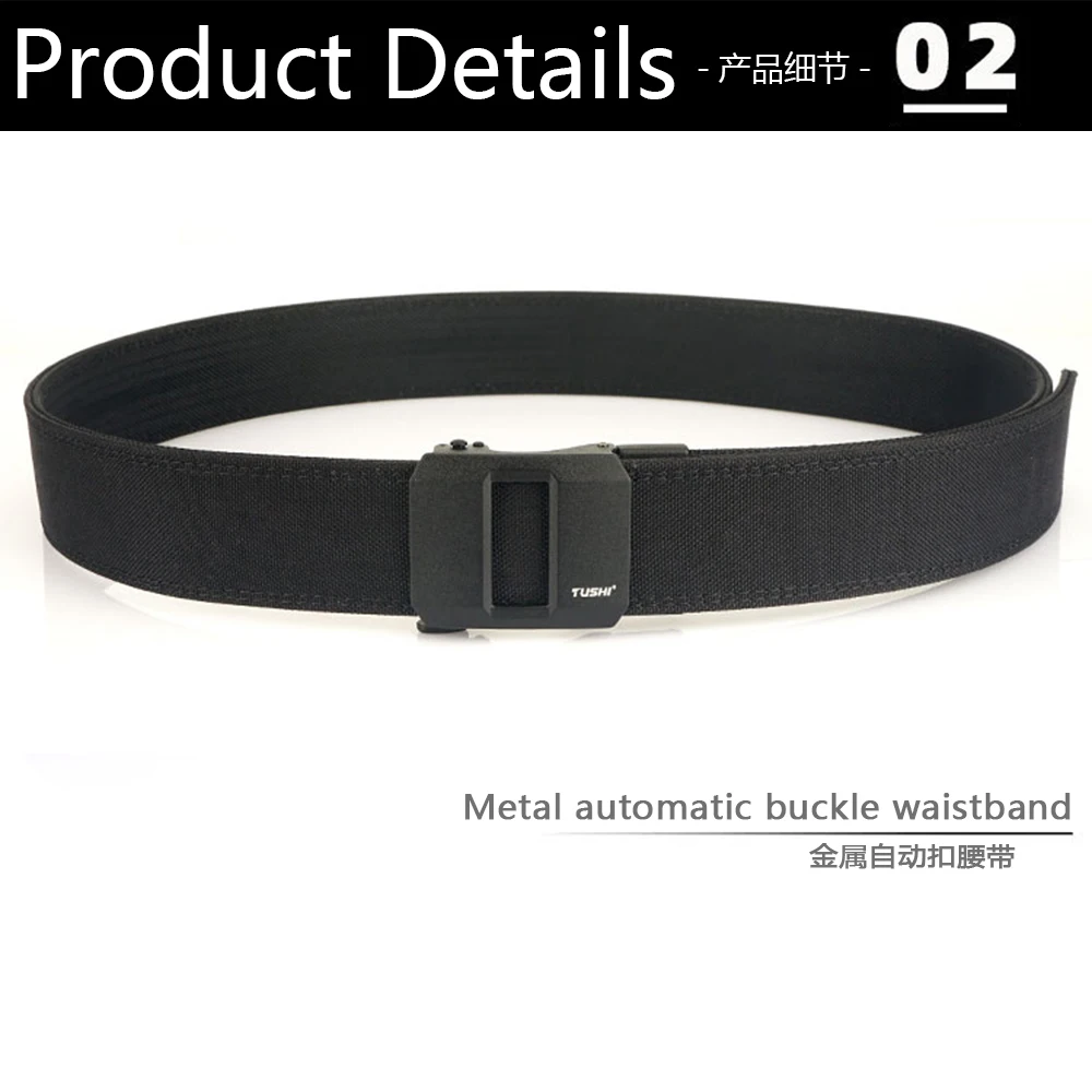 1.5" Tactical Belt Metal Buckle Adjustable Sturdy Ratchet Nylon Belts IPSC USPSA IDPA Belt Rigid Heavy Duty Gea