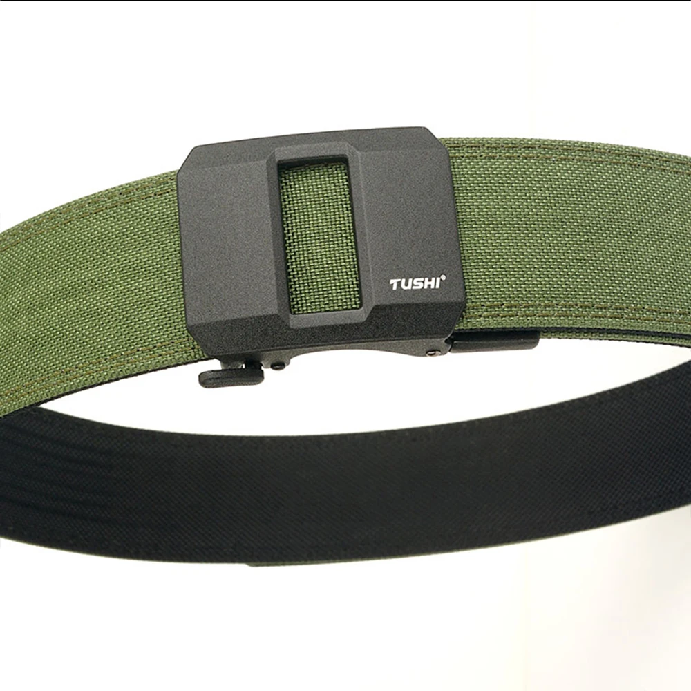 1.5" Tactical Belt Metal Buckle Adjustable Sturdy Ratchet Nylon Belts IPSC USPSA IDPA Belt Rigid Heavy Duty Gea